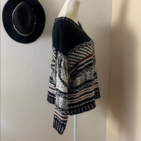 nwt // cliché fringe textured cotton blend sweater - Picture 4 of 12